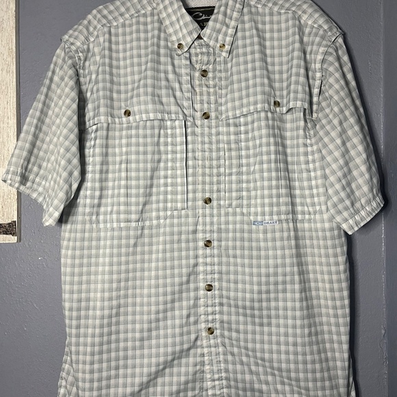 Drake Waterfowl FeatherLite Plaid Wingshooter Shirt Men’s Small Vented S/S Fish - Picture 2 of 8